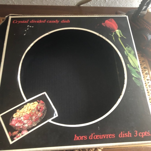 Vintage Estate French Lux Veropa Divided Crystal Divided Candy Dish IN BOX - Picture 4 of 12